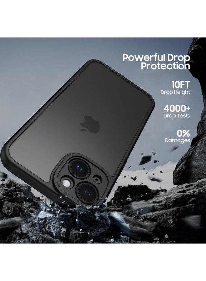 جراب حمايه اسود مط غير لامع ومقاوم للصدمات متوافق مع Iphone 13 (أسود ) - Image 2